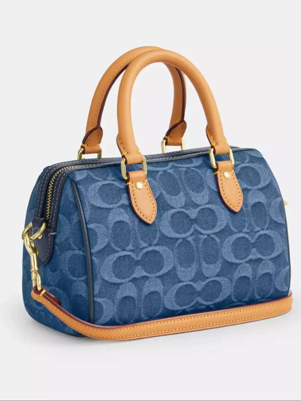 Mini Rowan Crossbody Bag In Signature Denim CDQ36 - Picture 8 of 11
